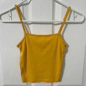 Mustard Yellow Cropped Cami Tank Top